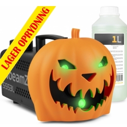 Halloween Græskar Røgmaskine med uhyggelige lyde og LED lys / inkl. 1 liter røgv
