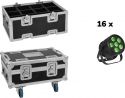 Eurolite Set 16x LED Silent Par 6 QCL floor bk + Case Eurolite Set 16x LED Silent Par 6 QCL floor bk + Case