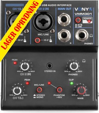 VMM301 3-kanals mikser med USB-lydgrensesnitt