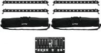 Eurolite Set 4x LED BAR-12 QCL RGBW + 2x Soft Bags + Controller