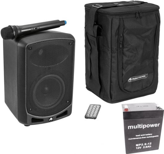 Omnitronic Set WAMS-65BT + Battery + Carrying Bag