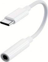 Adapterkabel, USB-C til 3.5mm Stereo Jack Hun / 10cm / hvid