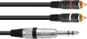 Phono - 6.3mm Jack, Omnitronic Adapter Cable Jack stereo/2xRCA 1.5m