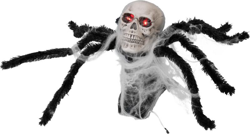 Halloween Dekoration, Animeret Figur med Lys- og Lydeffekter, Springende Edderkop, 45cm