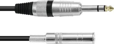 Omnitronic Jack extension 6.3 stereo 3m bk