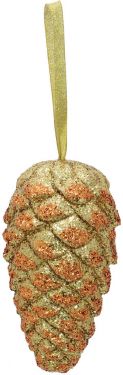 Europalms Pinecone hanger, glitter, gold, 18cm