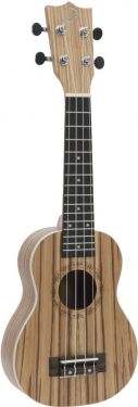 Dimavery UK-400 Ukulele, soprano, "Zebrawood