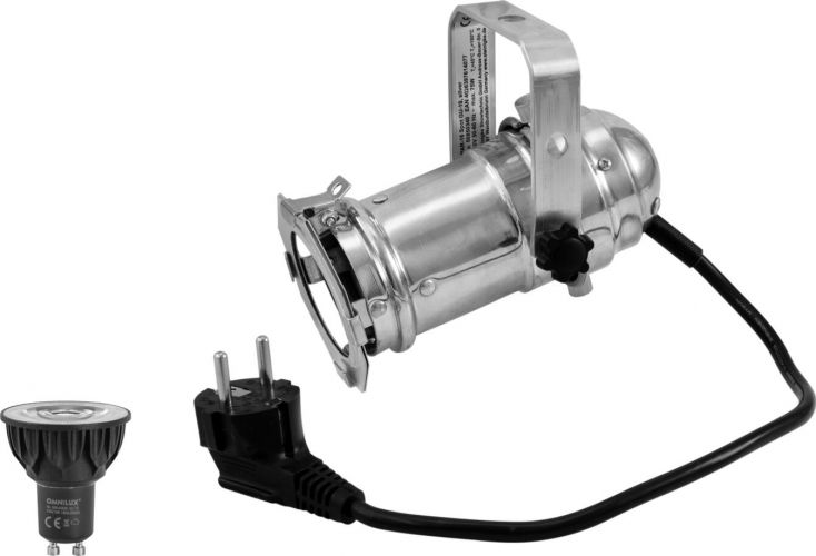Eurolite Set PAR-16 Spot sil + GU-10 230V COB 5W LED 1800-3000K dim2warm