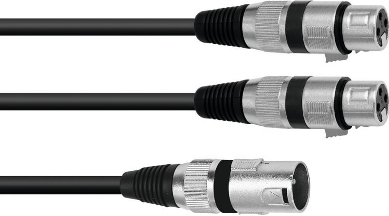 Omnitronic Adapter Cable XLR(M)/2xXLR(F) 1.5m bk