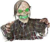 Halloween Dekoration, Animeret Figur med Lys- og Lydeffekter, Skeletuhyret fra Gravstedet, 45cm