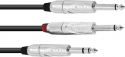 Jack Stereo - 2 x Jack Mono, Omnitronic Adapter Cable Jack/2xJack 3m