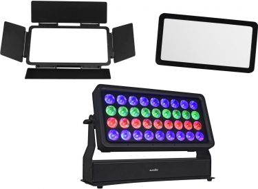 Eurolite Set Multiflood Pro IP RGBW Wash MK2 + Diffusor Cover 40° + Barndoors