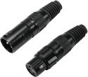 Omnitronic XLR socket/plug set 3pin black housing 5x