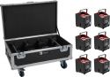 Eurolite Set 6x AKKU UP-4 QCL Spot QuickDMX MK2 + Flightcase with wheels and charging function