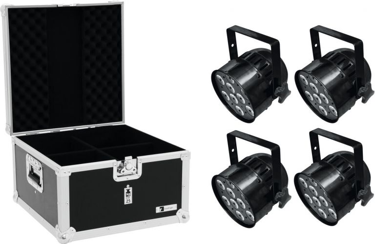 Eurolite Set 4x LED PAR-56 QCL Short bk + EPS Case
