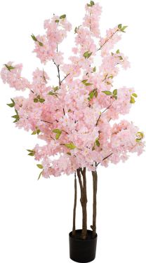 Europalms Cherry tree with 3 trunks, artificial plant, rose, 160cm