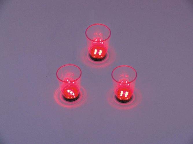 Europalms LED Glass 2oz with Dice Play, red, 3x