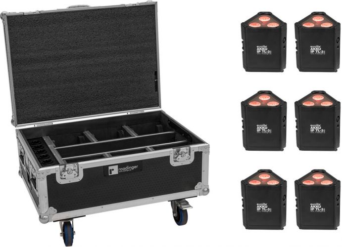 Eurolite Set 6x AKKU IP TL-3 QCL + Case with wheels and charging function