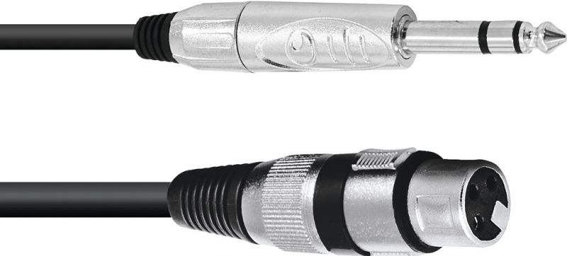 Omnitronic Adapter Cable XLR(F)/Jack stereo 2m bk
