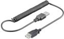 USB spiral forlængerkabel - A han til A hun (1,5m) USB spiral forlængerkabel - A han til A hun (1,5m)