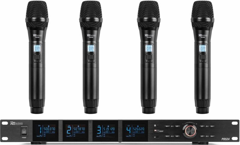 PD524 UHF Wireless Microphone Set with 4 handheld microphones