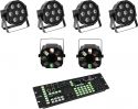 Eurolite, Eurolite Set 4x LED SLS-7 HCL Floor + 2x LED FE-700 + DMX LED Color Chief Controller