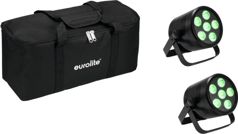 Eurolite Set 2x AKKU PAR 6 QCL + Soft Bag
