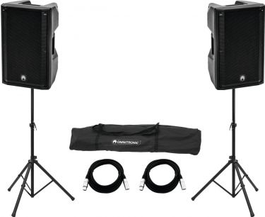 Omnitronic Set 2x XKB-215A + Speaker Stand MOVE MK2