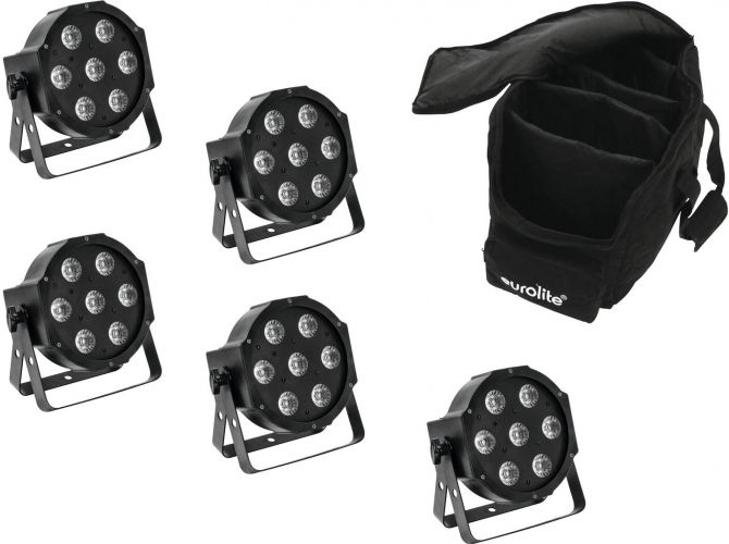 Eurolite Set 5x LED SLS-7 HCL Spot + Soft Bag