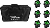 Eurolite Set 6x AKKU Mini IP UP-4 QCL Spot MK2 + Soft Bag
