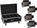 Eurolite Set 4x LED CLS-18 QCL RGB/WW 18x7W + Flightcase with wheels