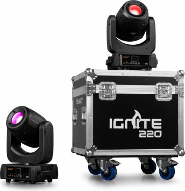 IGNITE220 LED Spot Moving Head 2pcs in Flightcase