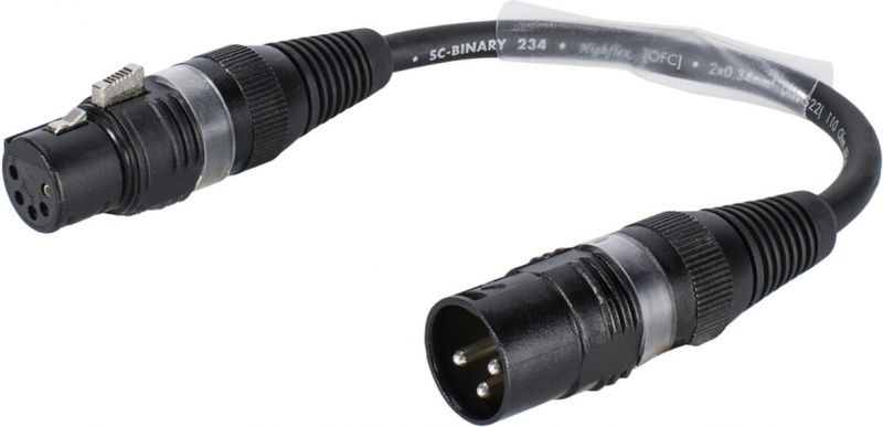SOMMER CABLE Adapter Cable 3-pin XLR(M)/5-pin XLR(F) bk