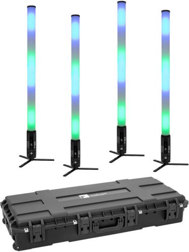 Eurolite Set 4x AKKU IP Pixel Tube 360° PRO CRMX + Plastic case