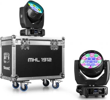MHL1912 LED Wash Moving Head with Zoom 2pcs in Flightcase