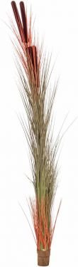 Europalms Reed grass with cattails, light-brown, artificial, 152cm