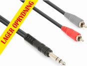 CX328-3 Cable 6.3mm Stereo- 2 RCA Male 3m