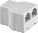 Telefonsplitter - RJ11 (6P4C) hun til 2 x RJ11 hun, Hvid Telefonsplitter - RJ11 (6P4C) hun til 2 x RJ11 hun, Hvid