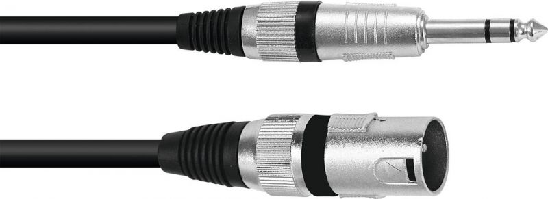 Omnitronic Adapter Cable XLR(M)/Jack stereo 0.2m bk