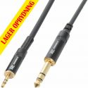 Jack - Jack (2.5/3.5/6.3mm), Kabel "god kvalitet" 3.5mm Stereo Jack til 6.3mm Stereo Jack, sort 3m