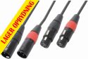 XLR - XLR, Kabel "god kvalitet" 2x XLR-han til 2x XLR-hun, sort 3m
