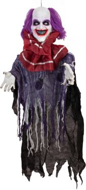 Halloween Dekoration, Animeret Figur Med Lys- og Lydeffekter, Den Uhyggelige Klovn Robby, 120cm