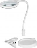 Fixpoint - LED luplampe m. clipholder og bordfod - 5W, 3 dioptri, Hvid Fixpoint - LED luplampe m. clipholder og bordfod - 5W, 3 dioptri, Hvid