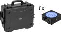 Eurolite Set 8x AKKU IP Flat Light SMD bk + Plastic case with trolley