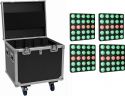 Eurolite Set 4x LED Pixel Matrix Panel 5x5 RGB/WW + Flightcase with wheels