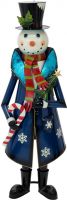 Europalms Snowman with Coat, Metal, 150cm, blue Europalms Snowman with Coat, Metal, 150cm, blue