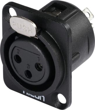 HICON XLR mounting plug 3-pin HI-X3DF-M
