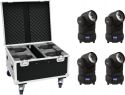 Moving Heads, Eurolite Set 4x LED TMH-X1 Moving Head Beam + Case