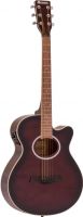 Musikinstrumenter, Dimavery AW-400 Western Guitar, redburst