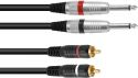Kabler og stik, Omnitronic Adapter Cable 2xJack/2xRCA 6m bk
